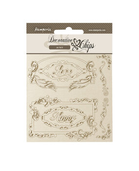 Stamperia Coffee and Chocolate Decorative Chips Love Happy Frames (SCB197) (OUTLET)