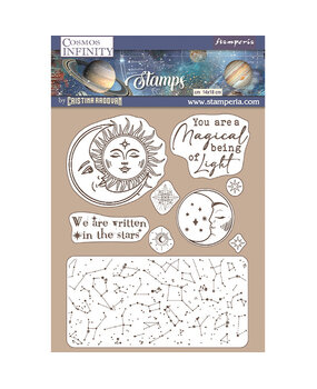Stamperia Natural Rubber Stamp Cosmos Infinity Sun and Moon (WTKCC217) (OUTLET)