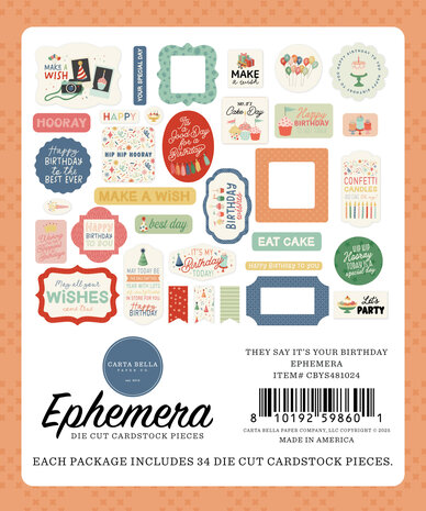 Carta Bella They Say It's Your Birthday Ephemera (CBYS481024)