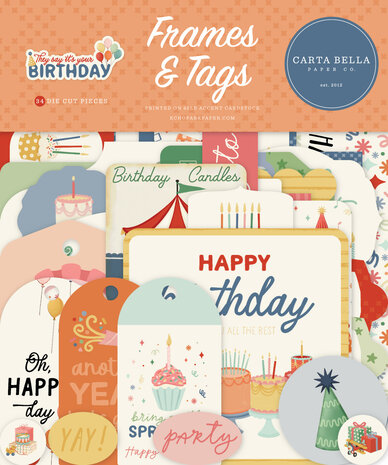 Carta Bella They Say It's Your Birthday Ephemera Frames & Tags (CBYS481025)