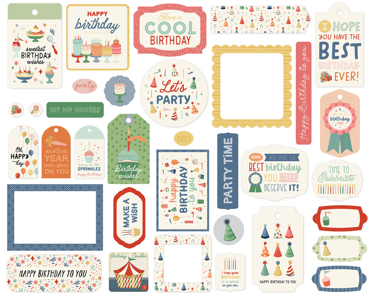 Carta Bella They Say It's Your Birthday Ephemera Frames & Tags (CBYS481025)