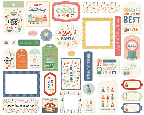 Carta Bella They Say It's Your Birthday Ephemera Frames & Tags (CBYS481025)