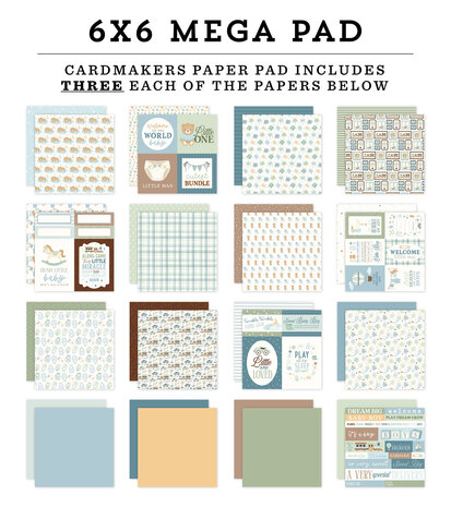 Carta Bella Little Lullabies Baby Boy 6x6 Inch Mega Pad (CBLUB485031)