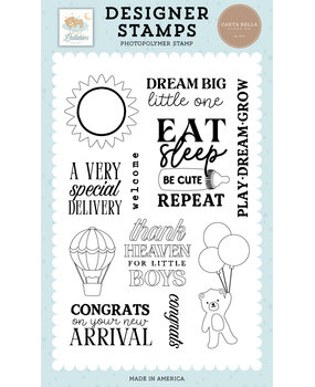 Carta Bella Little Lullabies Baby Boy Clear Stamps Thank Heaven (CBLUB485044)