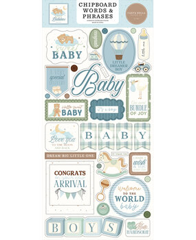 Carta Bella Little Lullabies Baby Boy 6x13 Inch Chipboard Words & Phrases (CBLUB485022)