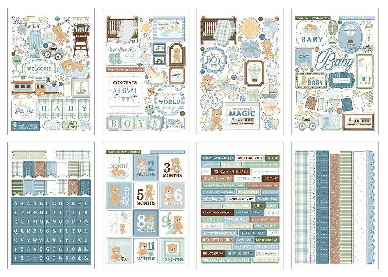 Carta Bella Little Lullabies Baby Boy Sticker Book (CBLUB485029)