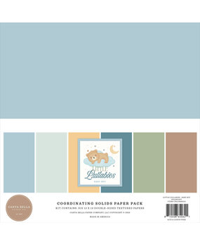 Carta Bella Little Lullabies Baby Boy 12x12 Inch Coordination Solids Pack (CBLUB485015)