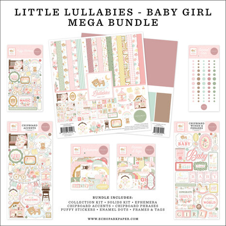 Carta Bella Little Lullabies Baby Girl 12x12 Inch Mega Bundle (CBLUG486050) Carta Bella Little Lullabies Baby Girl 12x12 Inch Mega Bundle (CBLUG486050)