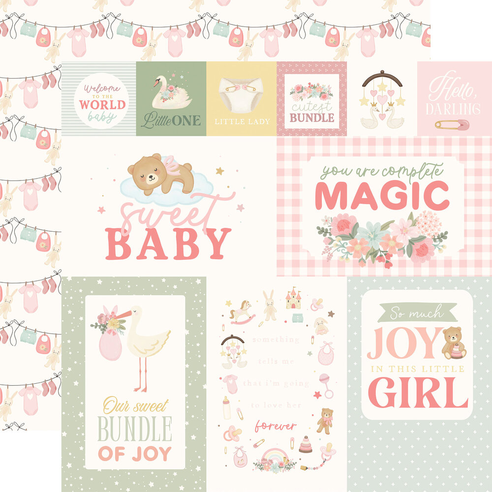 Carta Bella Little Lullabies Baby Girl 12x12 Inch Collection Kit (CBLUG486016)