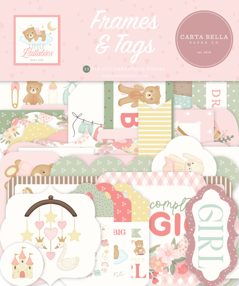 Carta Bella Little Lullabies Baby Girl Ephemera Frames & Tags (CBLUG486025)