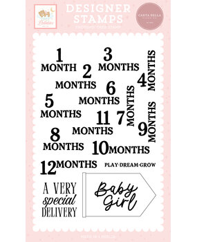 Carta Bella Little Lullabies Baby Girl Clear Stamps Baby Girl Months (CBLUG486044)