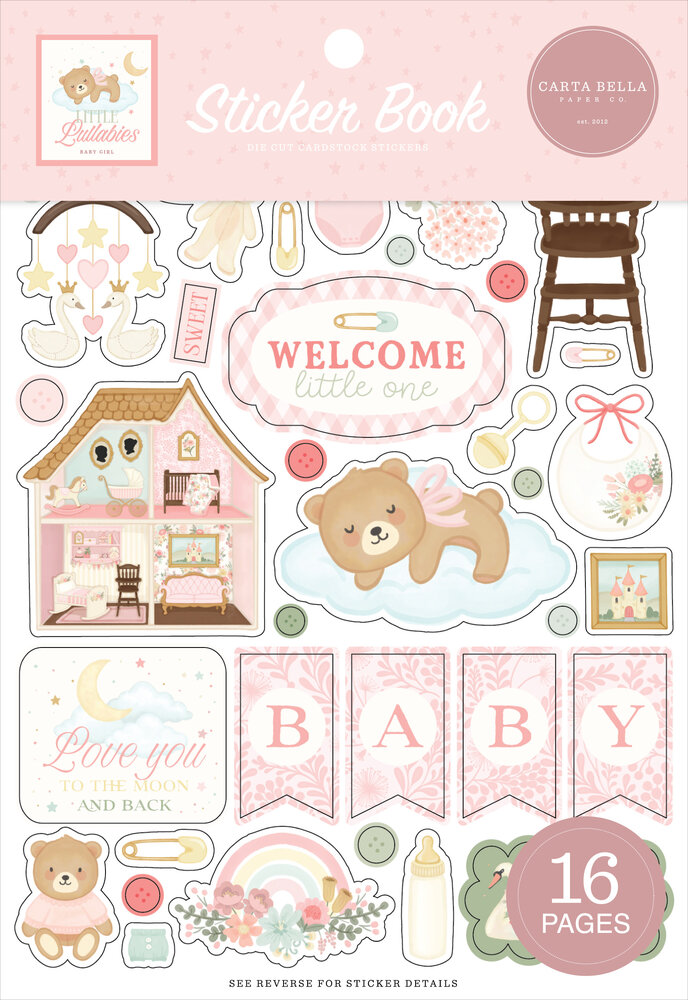 Carta Bella Little Lullabies Baby Girl Sticker Book (CBLUG486029)