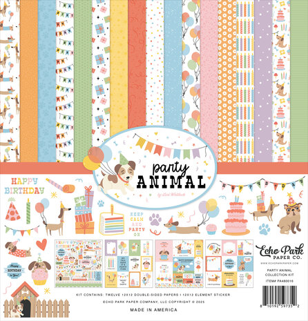 Echo Park Party Animal 12x12 Inch Collection Kit (PA480016)