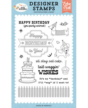 Echo Park Party Animal Clear Stamps Barkday (PA480045)