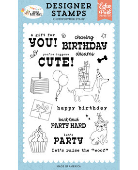 Echo Park Party Animal Clear Stamps Chasing Birthday Dreams (PA480046)