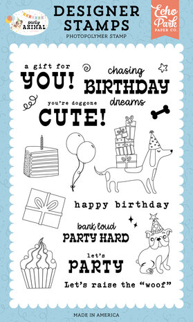 Echo Park Party Animal Clear Stamps Chasing Birthday Dreams (PA480046)