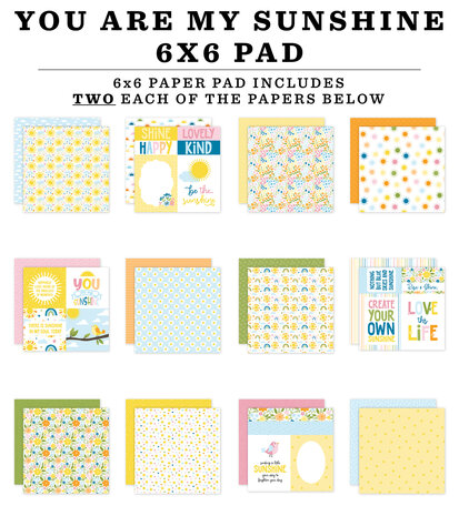 Echo Park You Are My Sunshine 6x6 Inch Paper Pad (YMS482023)