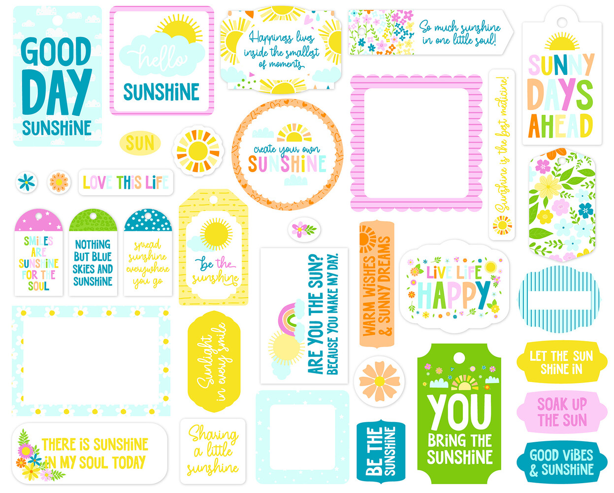 Echo Park You Are My Sunshine Ephemera Frames & Tags (YMS482025)