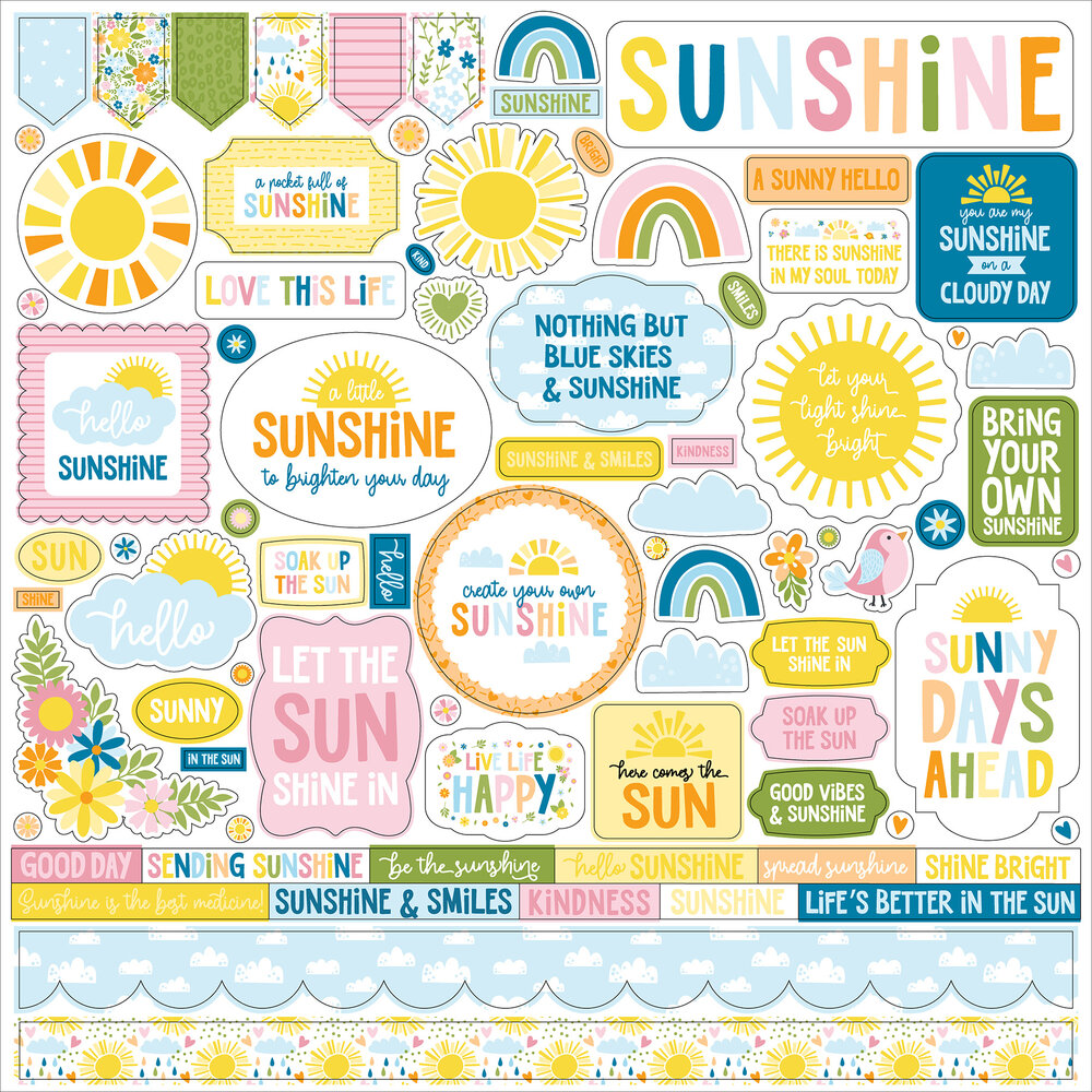 Echo Park You Are My Sunshine 12x12 Inch Element Sticker (YMS482014)