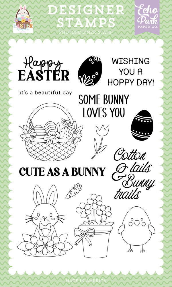 Echo Park Easter Basket Clear Stamps Hoppy Day (EB483045)