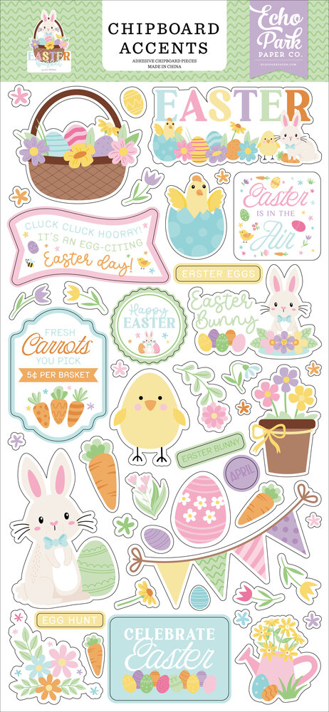 Echo Park Easter Basket 6x13 Inch Chipboard Accents (EB483021)