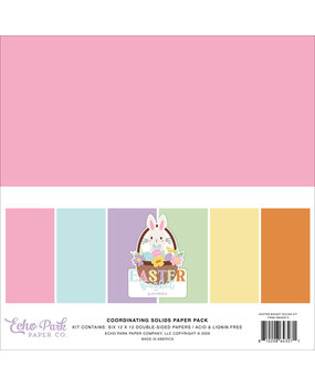 Echo Park Easter Basket 12x12 Inch Coordination Solids Pack (EB483015)