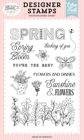 Echo Park In Full Bloom Clear Stamps Flowers And Daisies (IFB484044) Echo Park In Full Bloom Clear Stamps Flowers And Daisies (IFB484044)