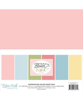 Echo Park In Full Bloom 12x12 Inch Coordination Solids Pack (IFB484015)