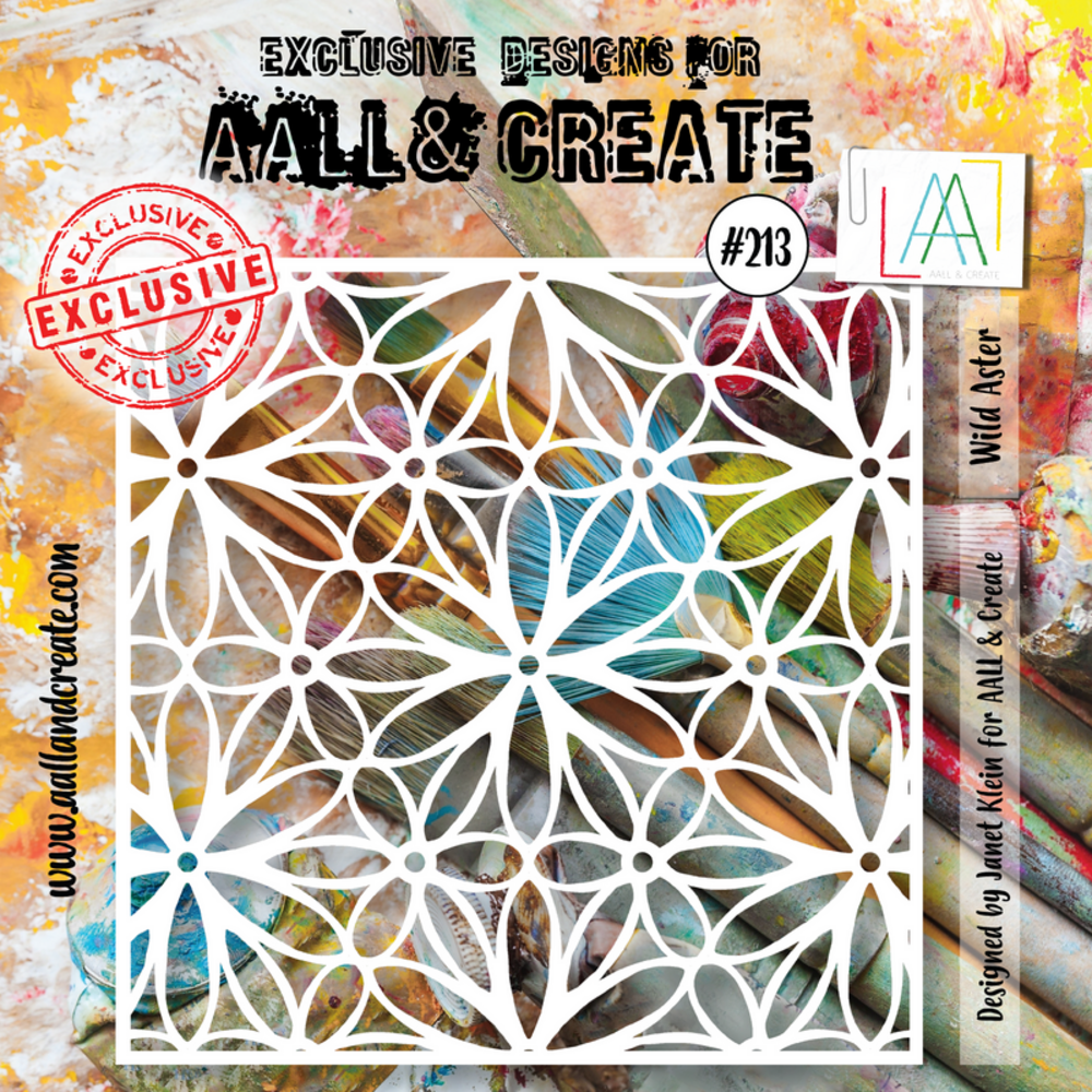 AALL and Create Stencil 6x6 Inch Wild Aster (AALL-PC-213) (OUTLET)