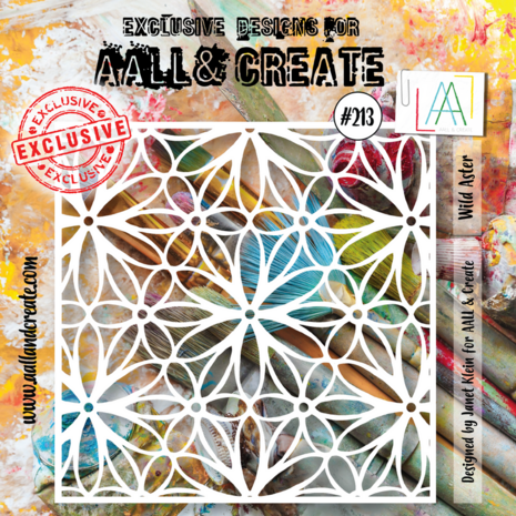 AALL and Create Stencil 6x6 Inch Wild Aster (AALL-PC-213) (OUTLET)