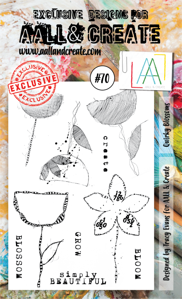 AALL and Create Stamp Set A6 Quirky Blossoms (AALL-TP-070) (OUTLET)