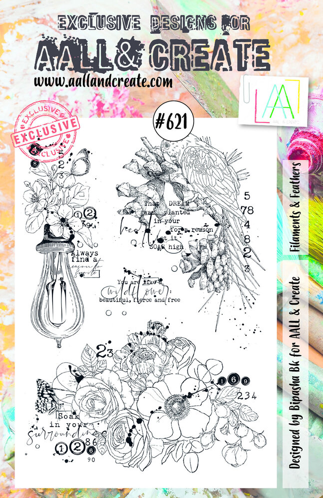 AALL and Create Stamp Set A5 Filaments & Feathers (AALL-TP-621) (OUTLET)