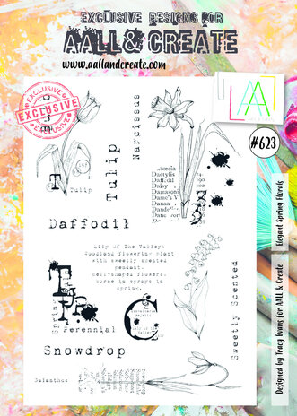 AALL and Create Stamp Set A4 Elegant Sprint Florals (AALL-TP-623) (OUTLET)