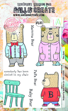 AALL and Create Stamp Set A6 Three Bears (AALL-TP-641) (OUTLET)