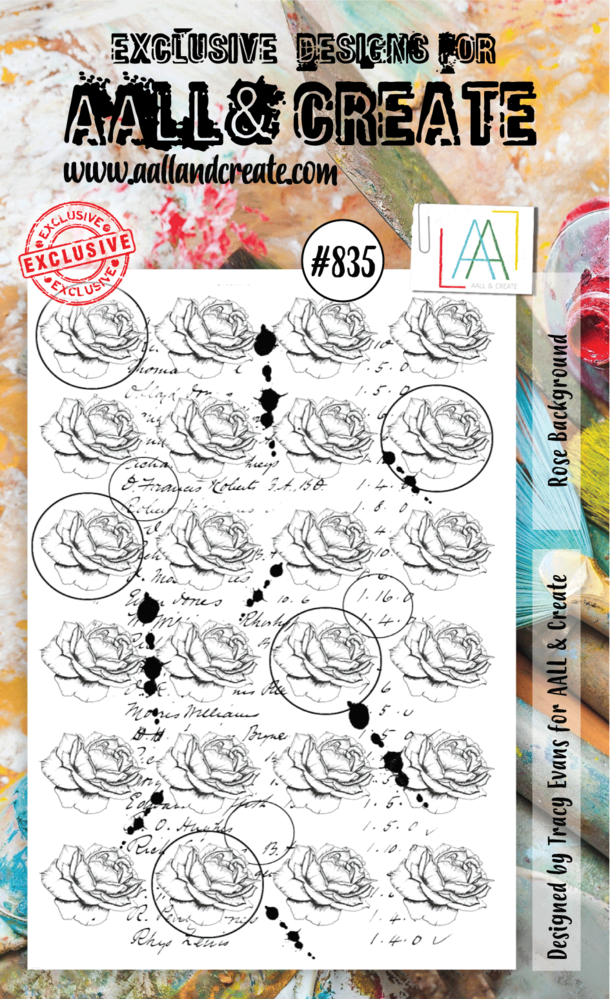 AALL and Create Stamp Set A6 Rose Background (AALL-TP-835) (OUTLET)