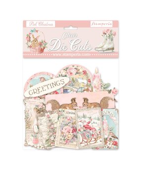 Stamperia Pink Christmas Clear Die Cuts (DFLDCP10) (OUTLET)