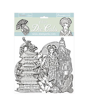 Stamperia Sir Vagabond in Japan Black/White Clear Die Cuts (DFLDCP19) (OUTLET)