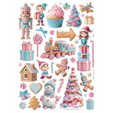 Stamperia Candy Christmas A4 Rice Paper Elements (6pcs) (DFSA41050) (OUTLET)