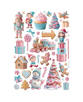 Stamperia Candy Christmas A4 Rice Paper Elements (6pcs) (DFSA41050) (OUTLET)