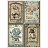 Stamperia Rice Paper A4 Voyages Fantastiques Cards (DFSA4368) (OUTLET)