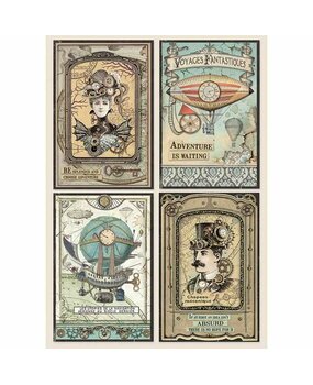Stamperia Rice Paper A4 Voyages Fantastiques Cards (DFSA4368) (OUTLET)
