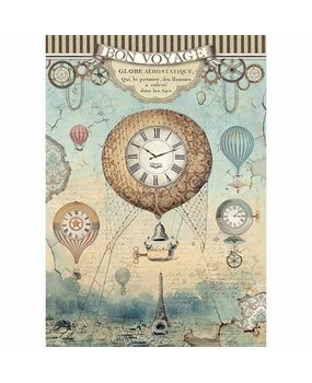 Stamperia Rice Paper A4 Voyages Fantastiques Balloon (DFSA4370) (OUTLET)