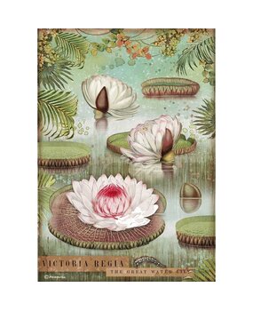 Stamperia Rice Paper A4 Amazonia Water Lily (6 pcs) (DFSA4529) (OUTLET)