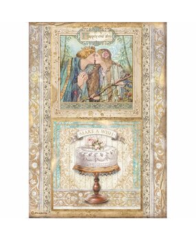 Stamperia Rice Paper A4 Sleeping Beauty Cake Frame (6 pcs) (DFSA4573) (OUTLET)