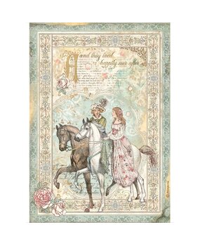 Stamperia Rice Paper A4 Sleeping Beauty Prince on Horse (6 pcs) (DFSA4575) (OUTLET)