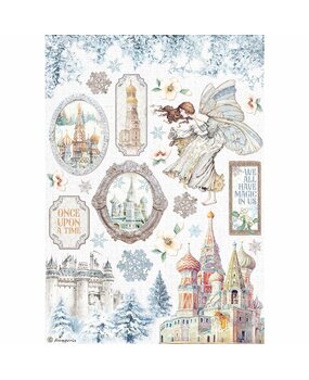 Stamperia Rice Paper A4 Winter Tales Castle (6pcs) (DFSA4584) (OUTLET)