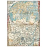 Stamperia Rice Paper A4 Sir Vagabond in Japan Map (6 pcs) (DFSA4610) (OUTLET)
