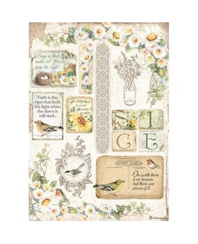 Stamperia Rice Paper A4 Daisy (6 pcs) (DFSA4620) (OUTLET)