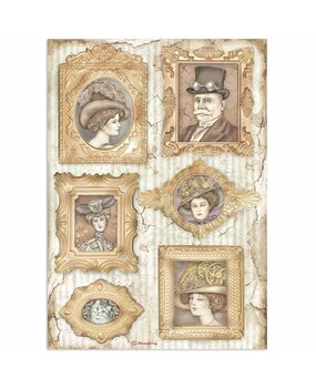 Stamperia Rice Paper A4 Lady Vagabond Lifestyle Frames (6 pcs) (DFSA4644) (OUTLET)