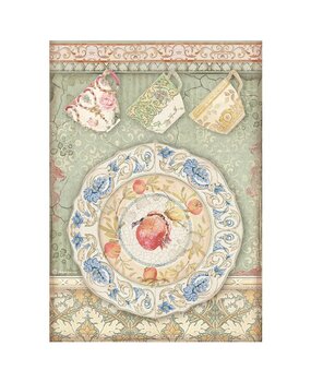 Stamperia A4 Rice Paper Casa Granada Plate and Cups (6 pcs) (DFSA4657) (OUTLET)
